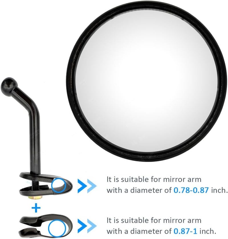 Boursin 5.7 Inch Convex Round Mirror Blind Spot For Isuzu Mitsubishi Fuso Truck Bus Atv Utv Tractor Room Scooter etc. Adjustable Bracket - Image 2